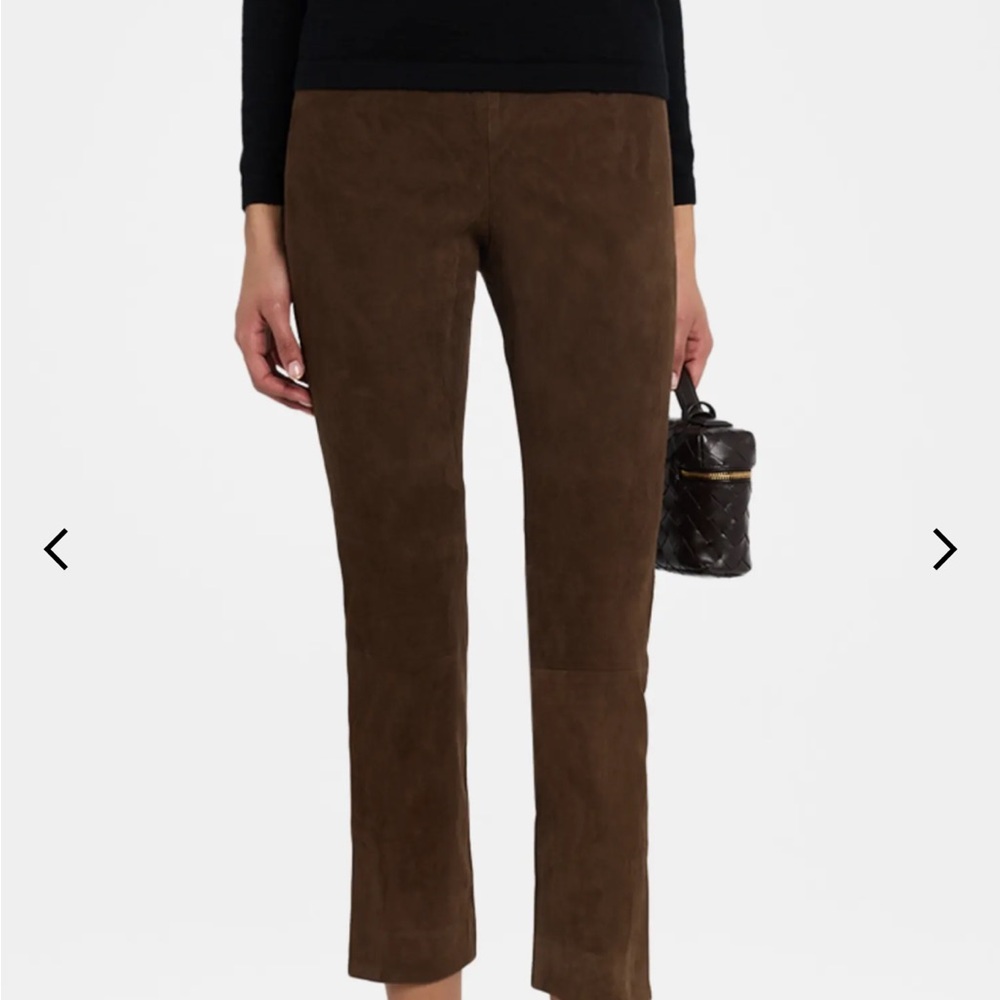 Vince Stretch Suede Cropped Leg Pants